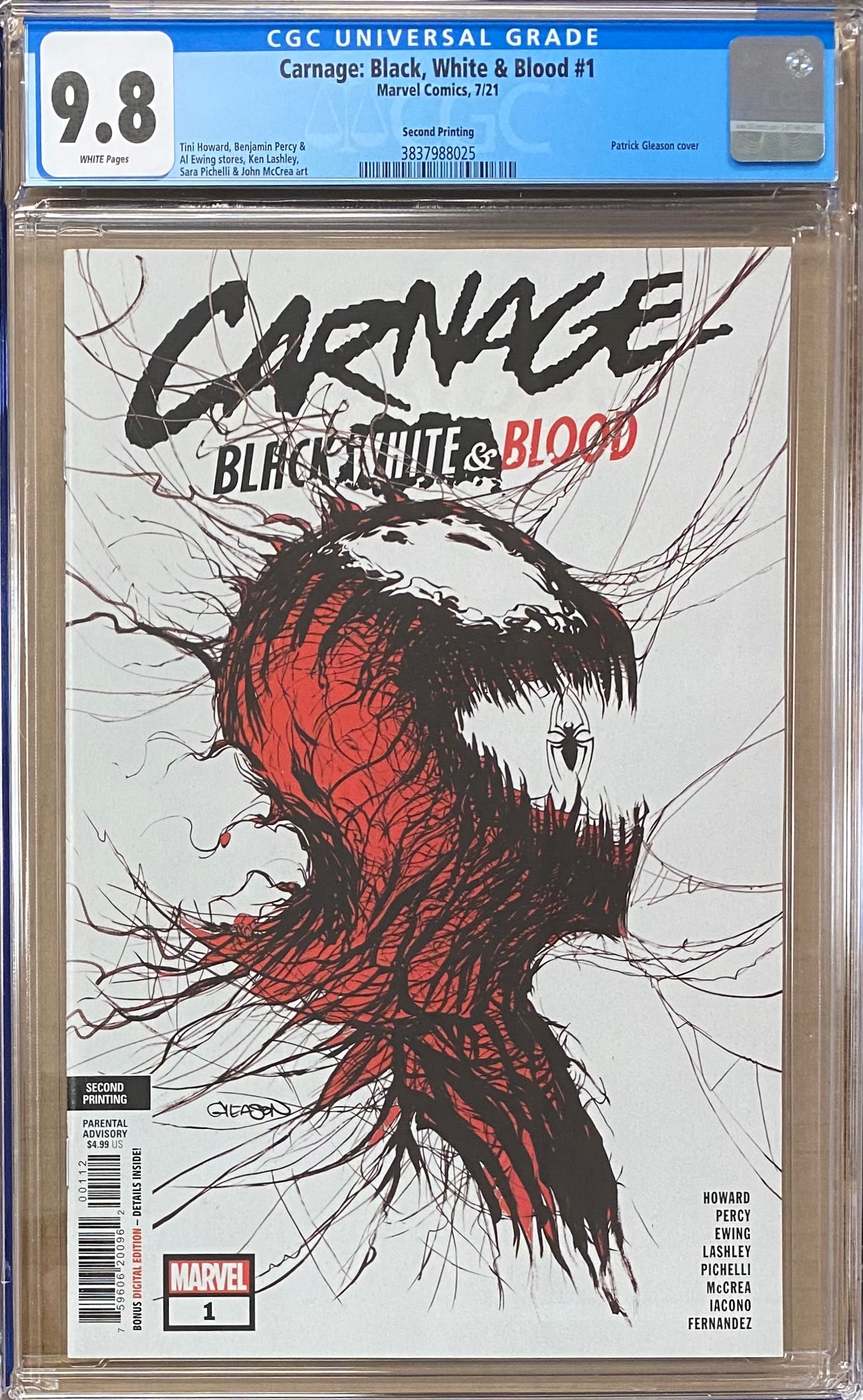 Carnage: Black, White, and Blood #1 Second Printing CGC 9.8